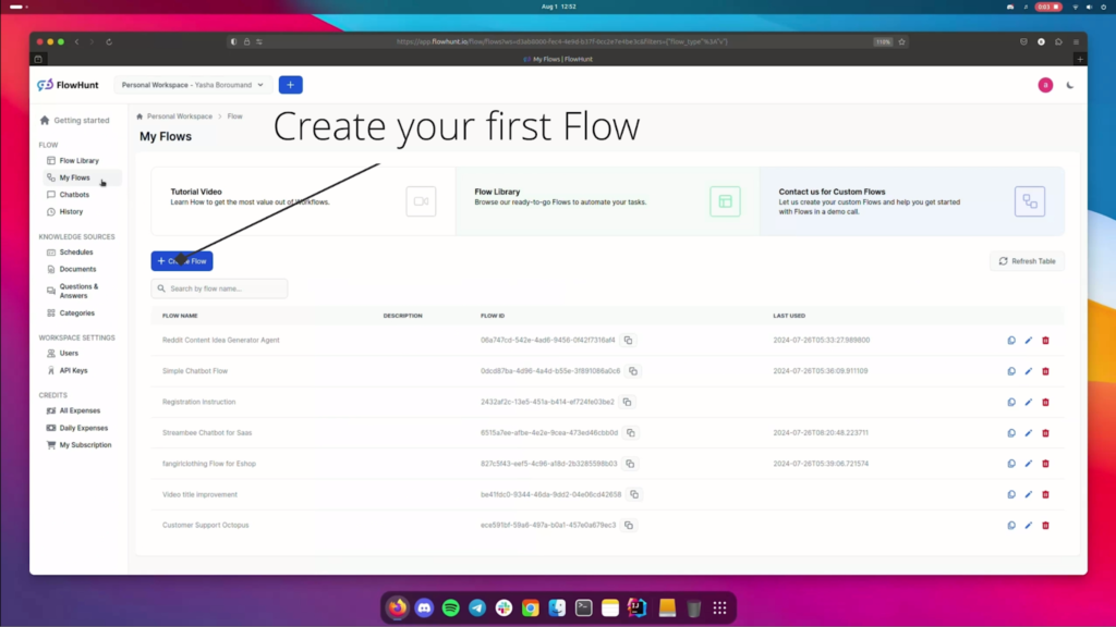 Create your first Flow in FlowHunt