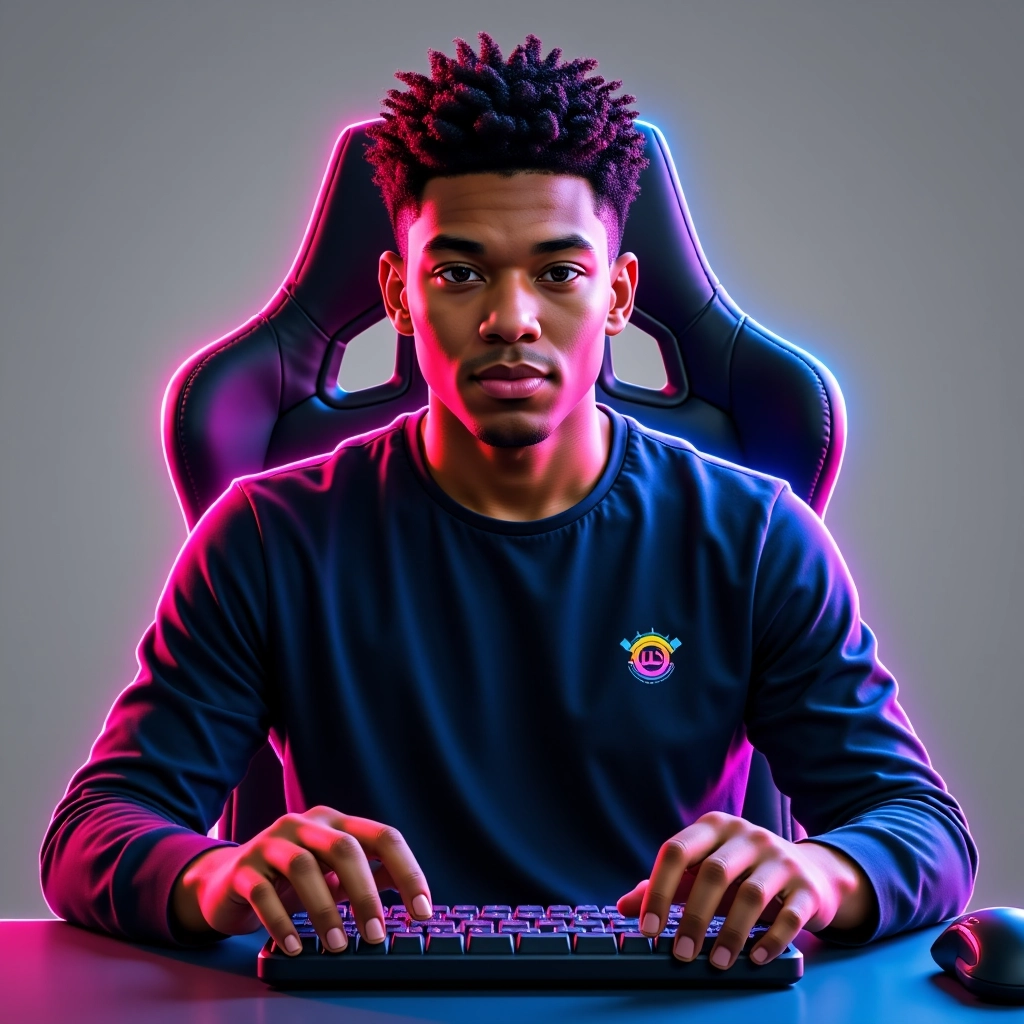 AI generated gamer avatar of a young black man